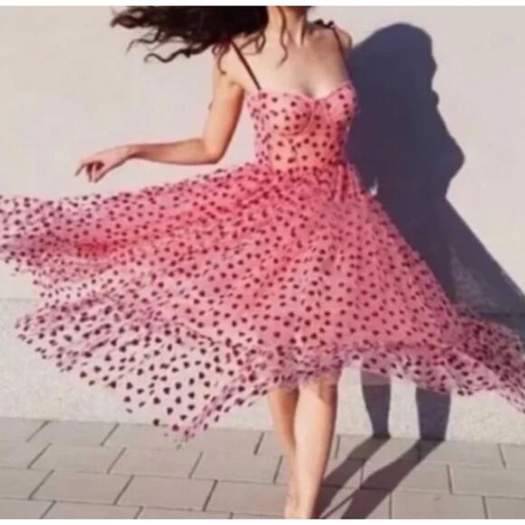 Betsy Johnson pink polka dot dress - Picture 4 of 8